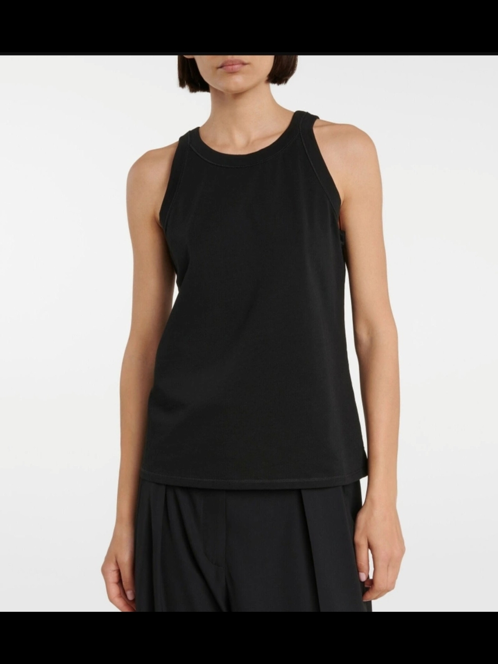 The Row Women's Black Frankie organic cotton-jersey tank Size S